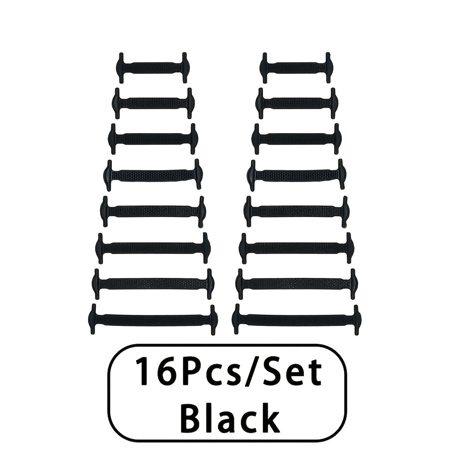 16 dona No-Tie silikon tizzalari, oson kirib chiqadigan, qulay moslik uchun sportkenglar uchun