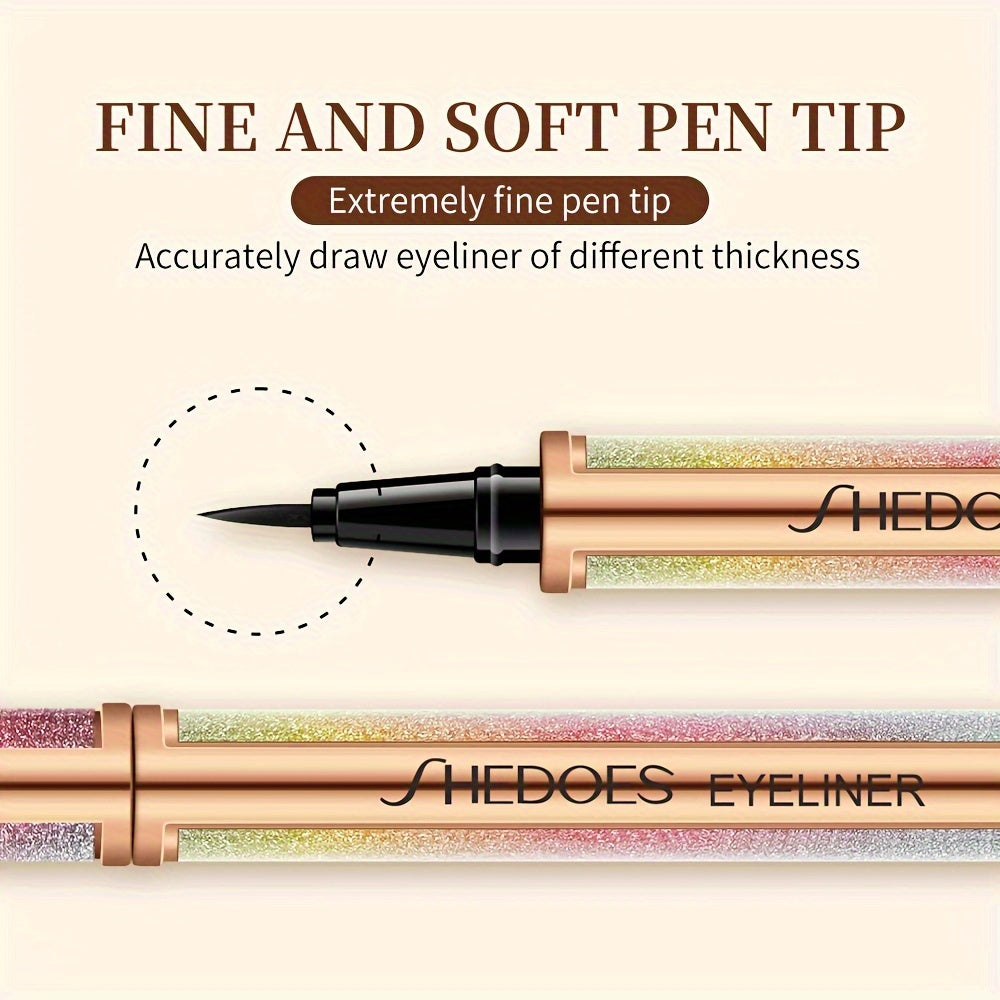 Delineador de ojos líquido negro para mujer, resistente a manchas, de larga duración, con punta de precisión