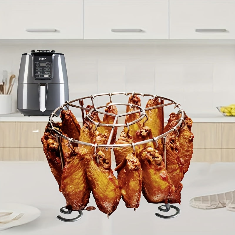 Stainless Steel Grill Rack with Skewer Holder and 23 Skewers for Air Fryers