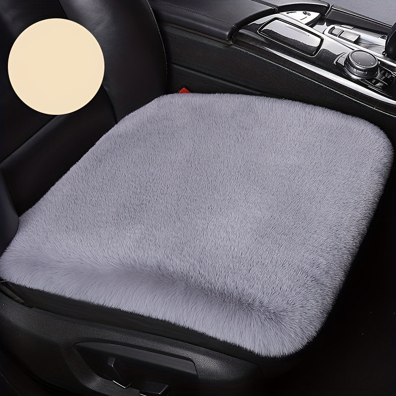 Winter Car Seat Cushion Thick Fleece Faux Rabbit Fur Rectangular Cover