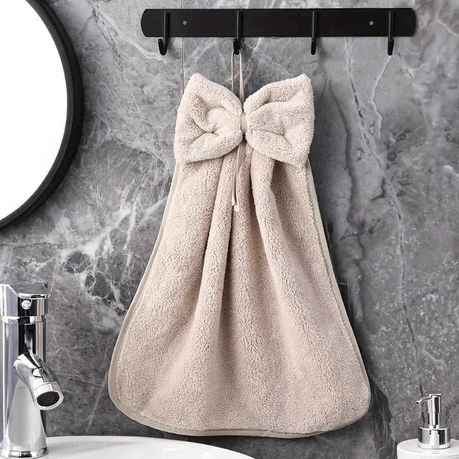3-Piece Kitchen Towel Set Absorbent Quick-Drying Bowknot Skirt Pattern Household Cleaning