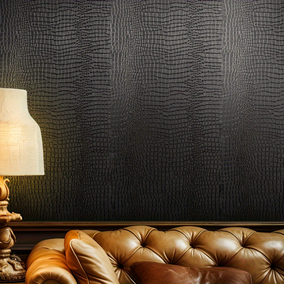 Crocodile Pattern Self-Adhesive Waterproof Wallpaper Thick Detachable DIY Room Decor