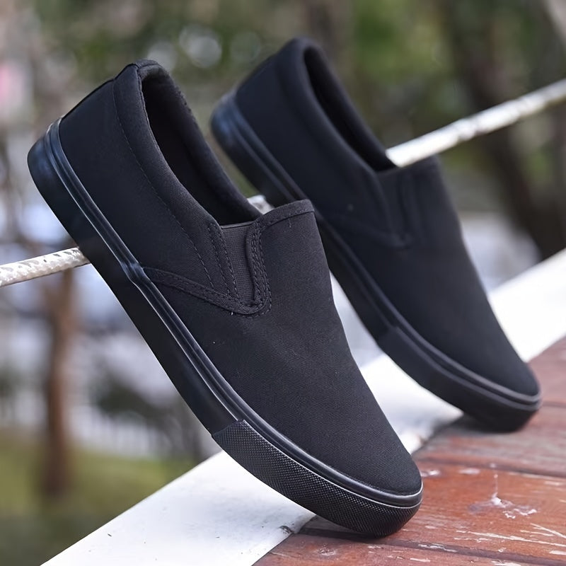 Men's Canvas Slip-On Sneakers Lightweight Breathable Casual Shoes for Spring Summer Fall