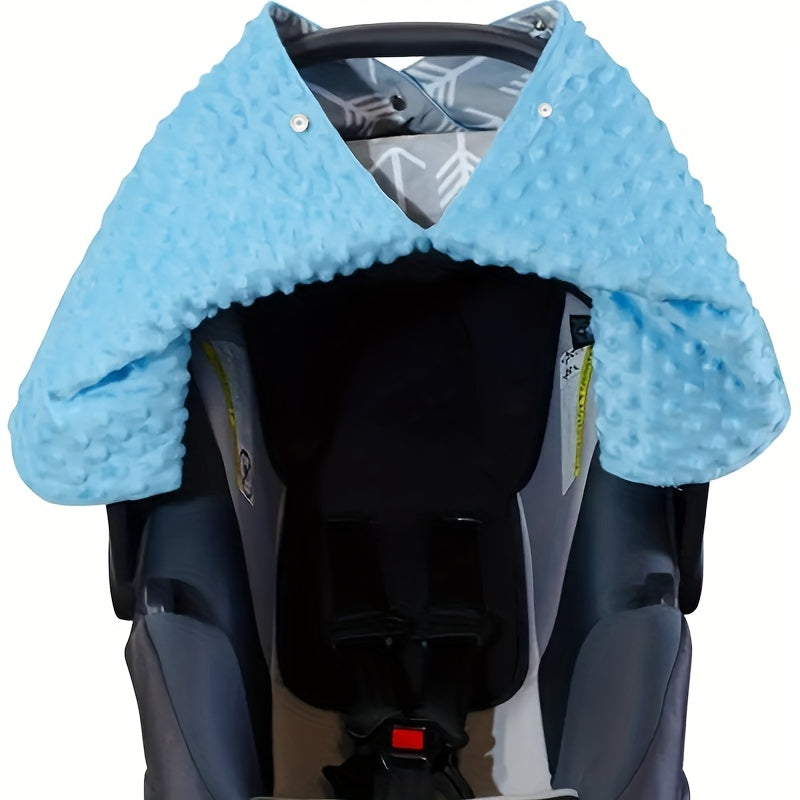 Baby Car Seat Cover for Infants and Toddlers Breathable Canopy with Blue Arrow Pattern
