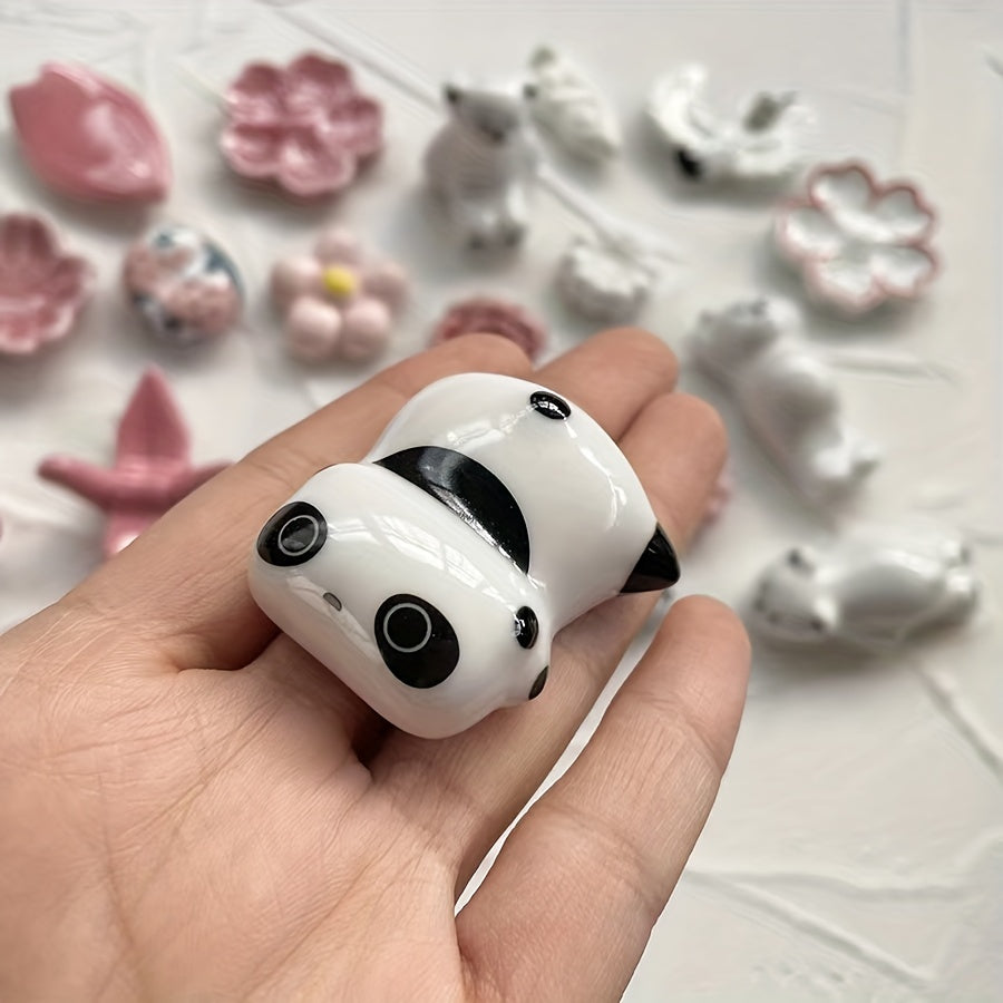 Ceramic Panda Chopstick Holders and Pen Holders Creative Cartoon Decor 3.28cm