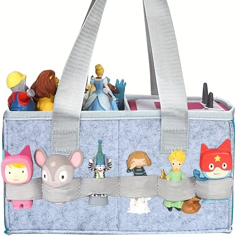 Pre-School Toy Storage Organizer for Statuettes and Music Player with Accessory Bags