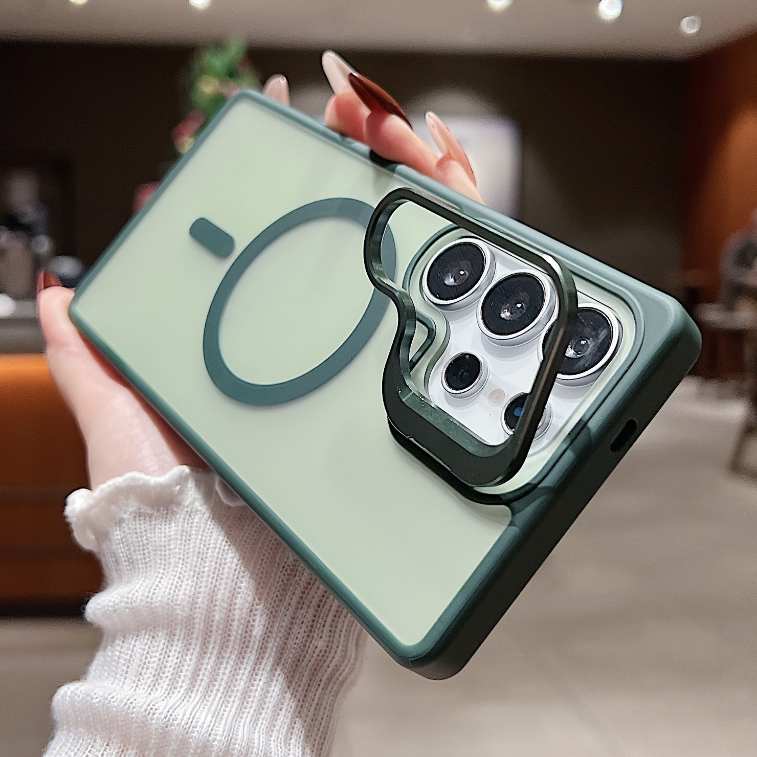 Samsung S25 Ultra Plus Magnetic Shockproof Lens Phone Case with Stand and Anti-Fingerprint Hard Cover