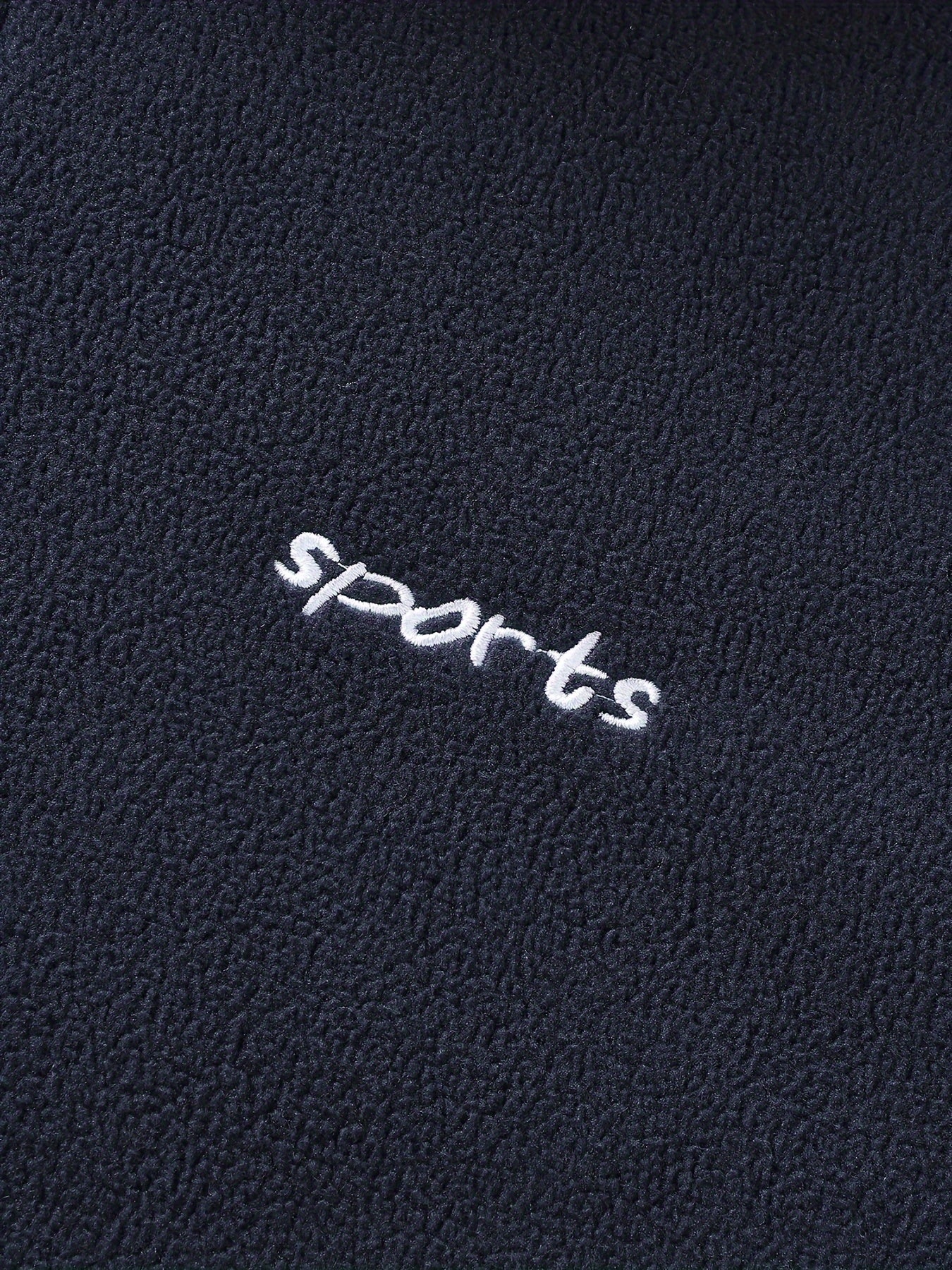 Men's Winter Fleece Set Long Sleeve Letters Pattern Casual Sports Warm Clothing