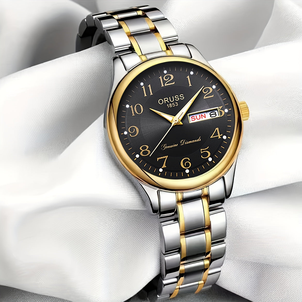 Ayollar uchun raqamli soat, ikki taqvim bilan va zamonaviy dizaynda