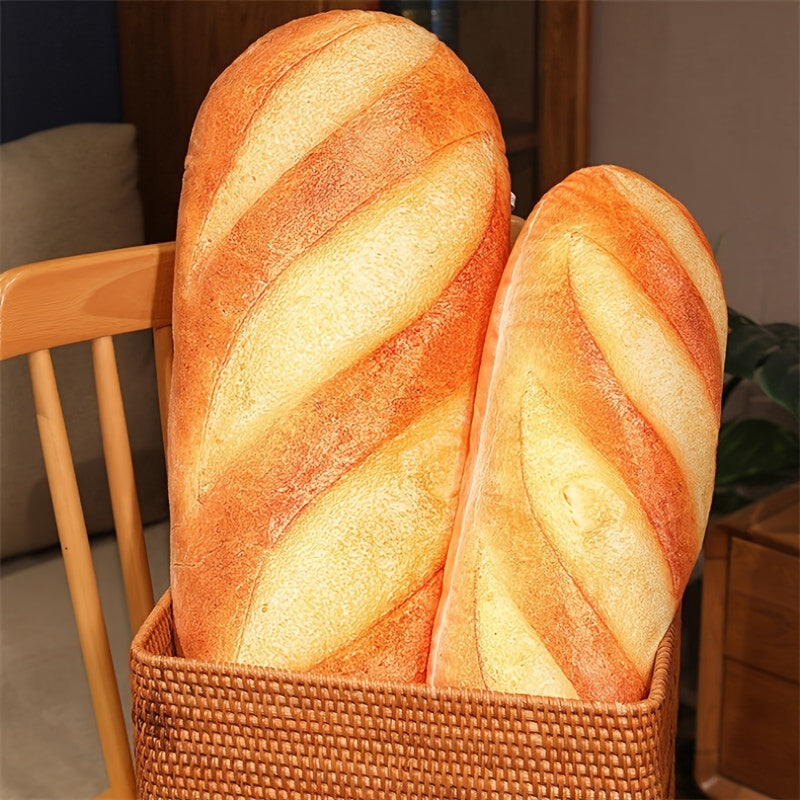 3D Simulation Bread Plush Toy for Kids Food-Shaped Hilarious Pillow Washable Polyester Gift