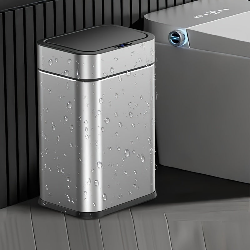 Smart Sensor Trash Can with Large Capacity Stainless Steel Infrared Kick-Activated Odor-Proof Lid