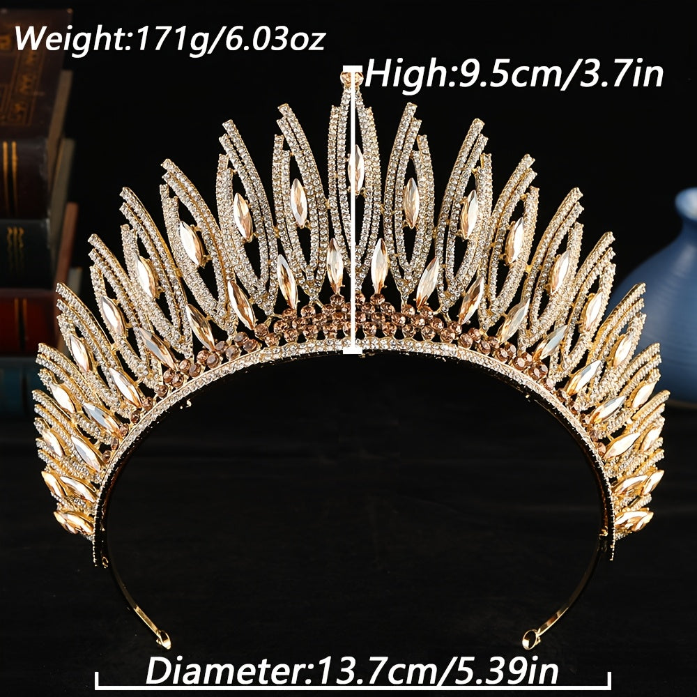 Rhinestone Crown Bohemian Style Wedding and Party Headpiece