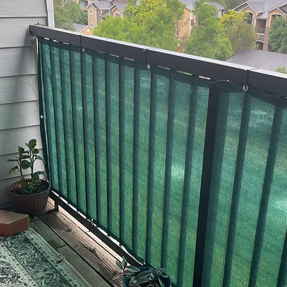 Green Balcony Privacy Screen Sun Shade Cloth with Grommets for Garden Patio and Greenhouse