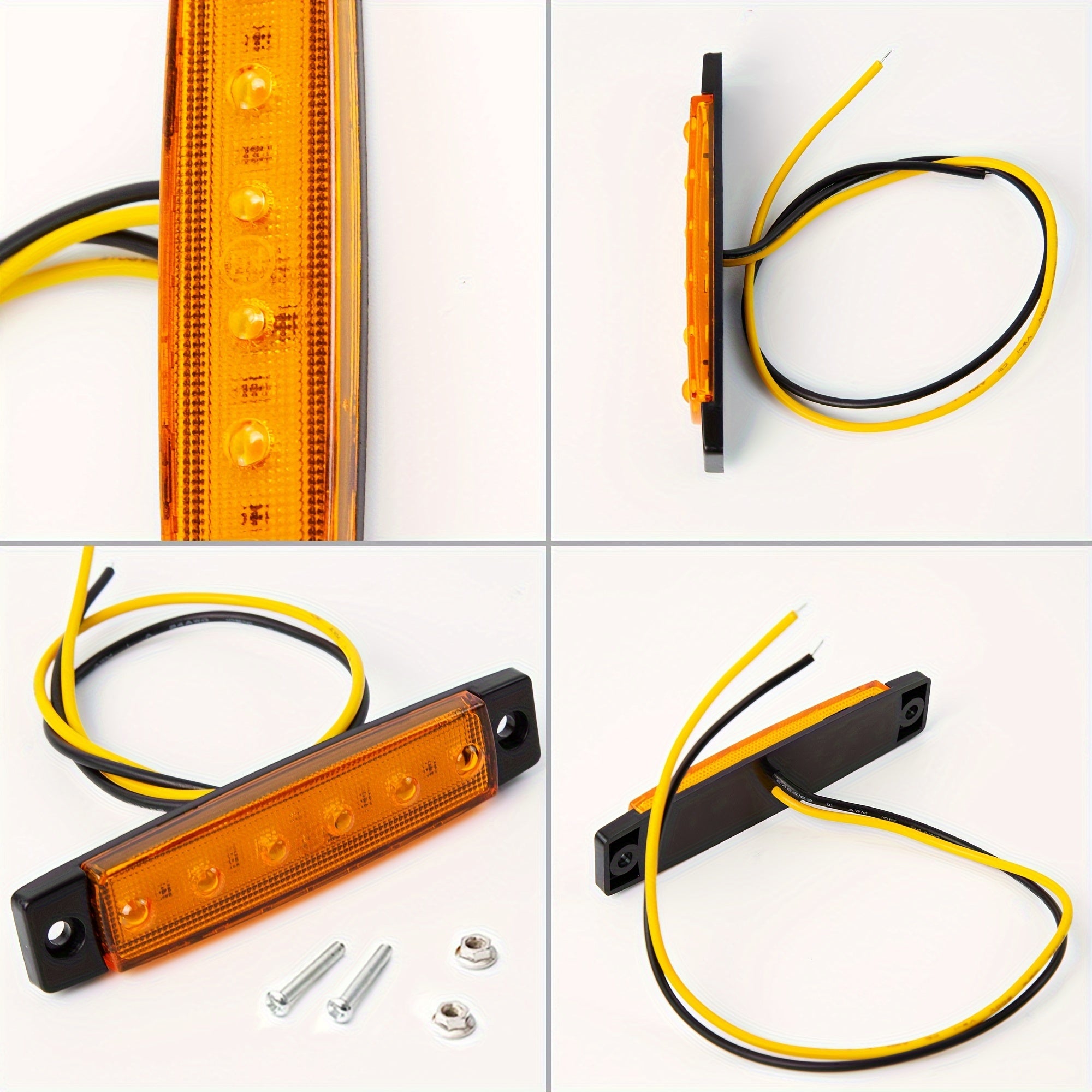 Yuk mashinalari va avtobuslar uchun 20 ta LED yon tomon belgilovchi lampalar, ko‘p rangli, 9.65cm