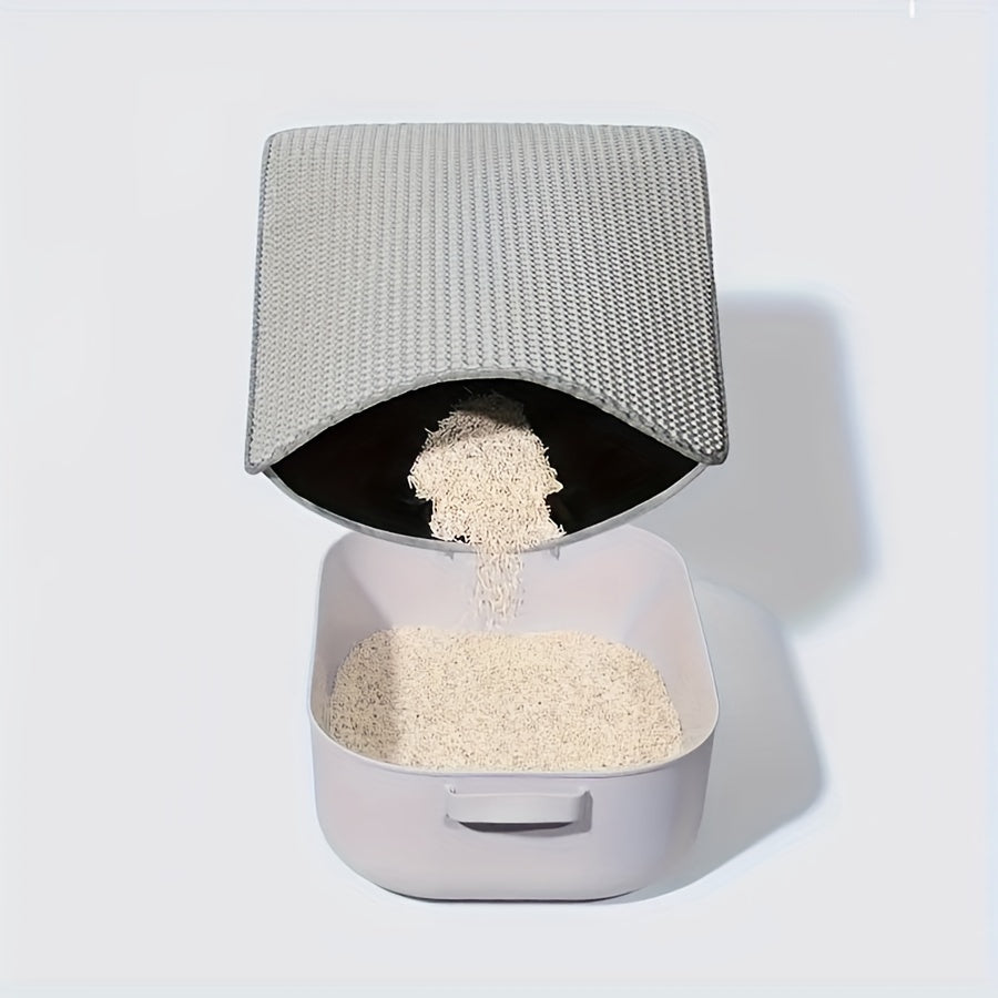 Double Layer Washable EVA Cat Litter Mat Anti-Splashing Trapping Pad Gray