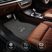 Black Geometric Pattern Car Floor Mats Set Universal Fit for Cars Trucks SUVs