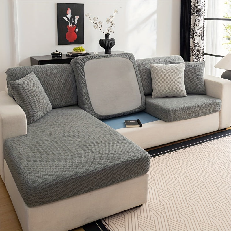 Современный жаккардовый чехол для дивана, изготовленный из прочного полиэстера и спандекса, не скользит, подходит для домашних животных, легкий в уходе, подходит для кресел и секционных диванов.