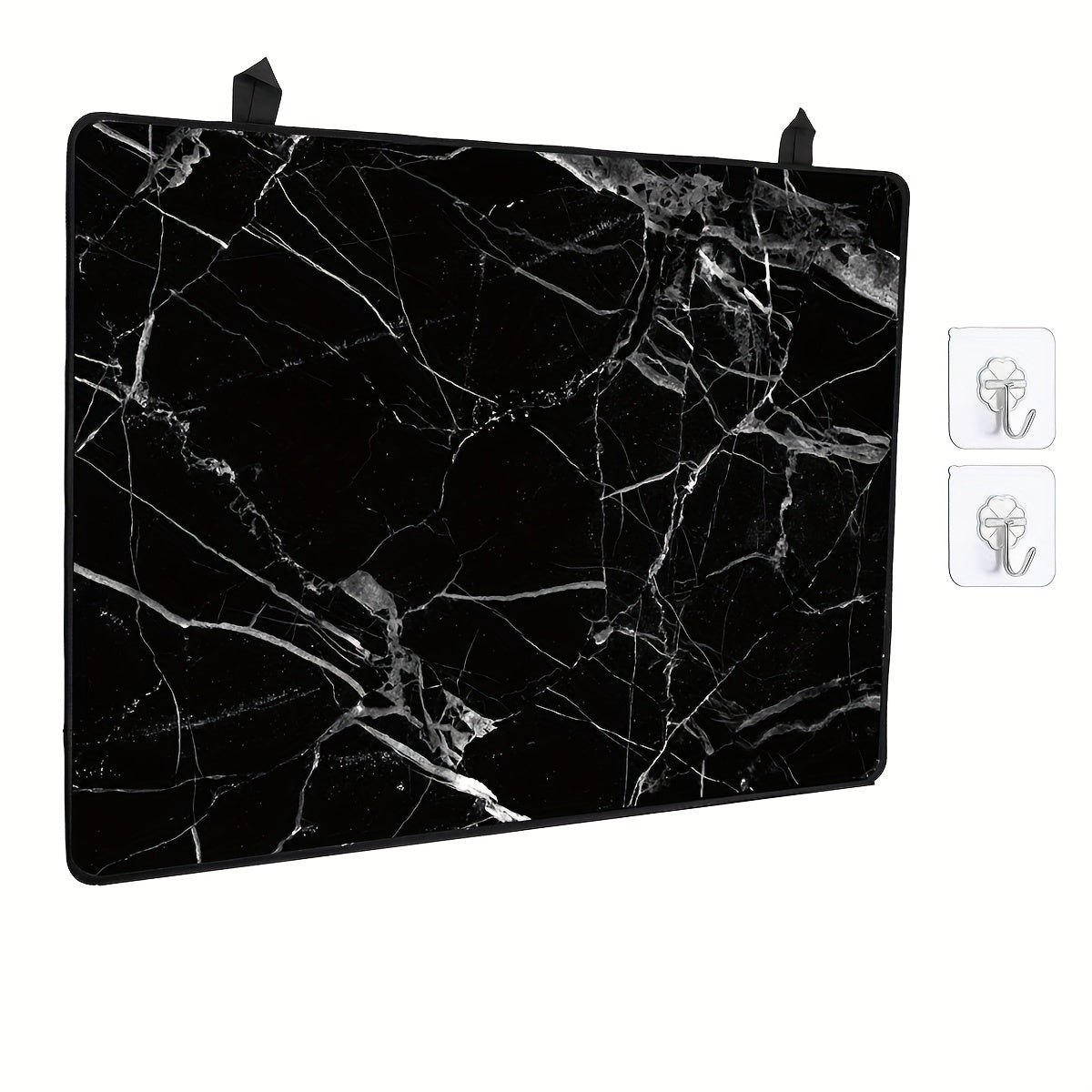Black Marble Stove Top Cover 72.39x52.07cm Heat-Resistant Glass Protector