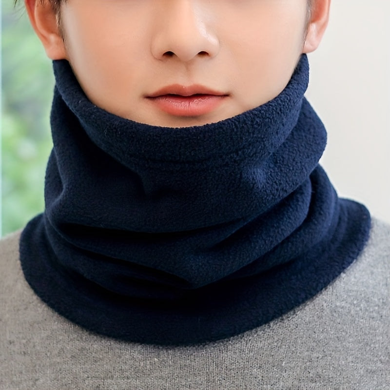 Plain Color Fleece Neck Warmer Double Layer Warm Cozy Winter Accessory