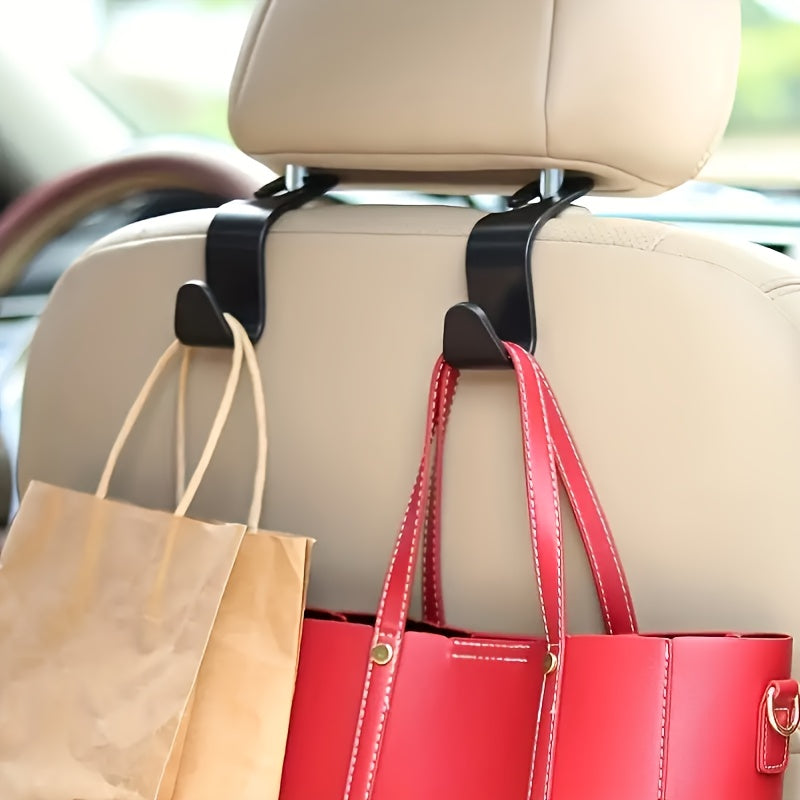 2pcs ABS Adhesive Car Hooks Concealed Rear Organizer Hangers for Handbags