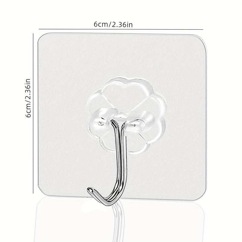 Ganchos adhesivos transparentes para cocina, sin taladro, montaje en pared, colgadores ajustables para carga, útiles