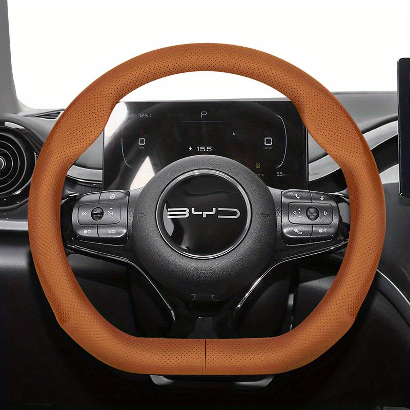 Universal avtomobil boshqaruv g'ildiragi qopqog'i nafas oladigan PU charm qora 37-38.5cm