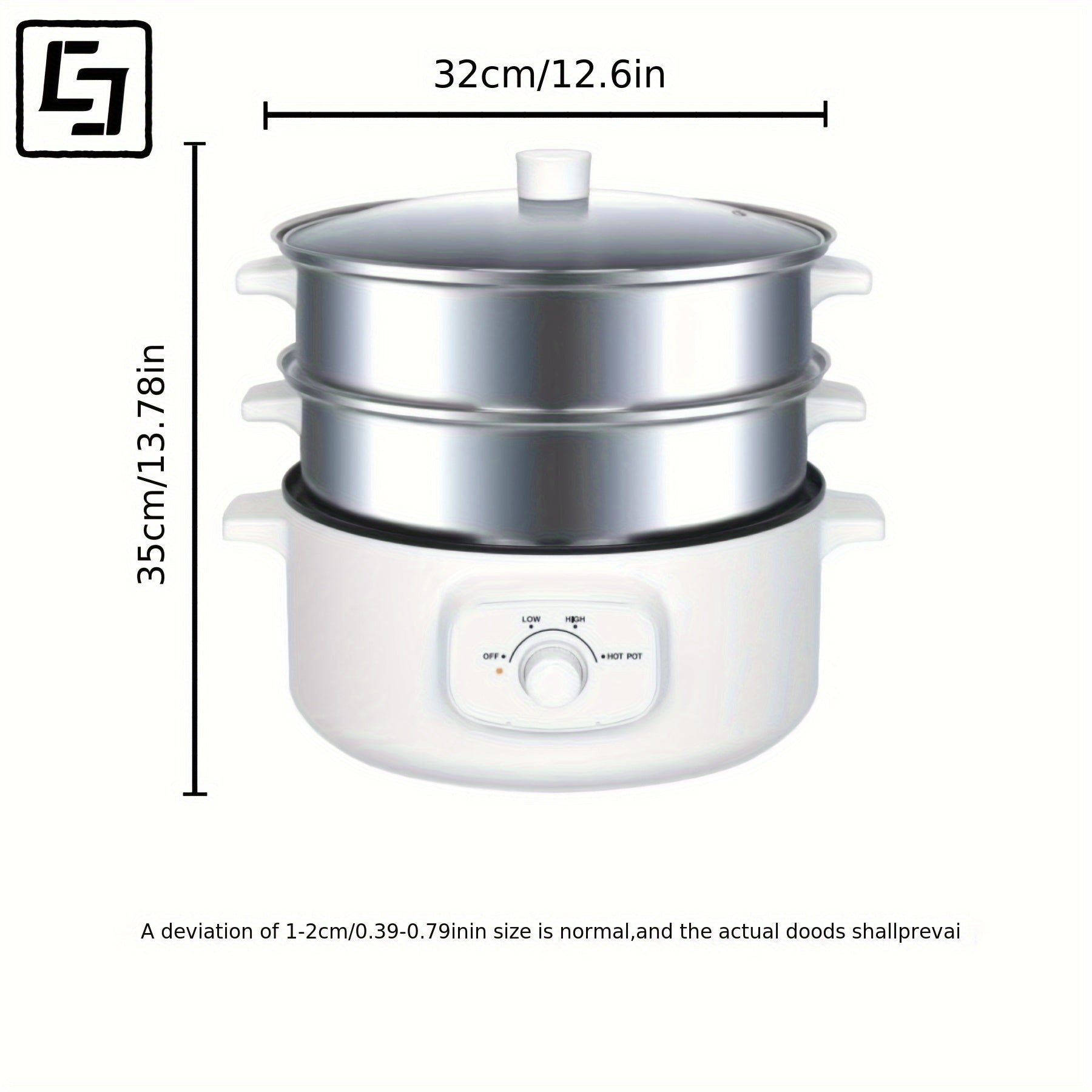 Электроготовка с тремя слоями длиной 32 см с нержавеющими паровыми корзинами для дома, автодома, офиса