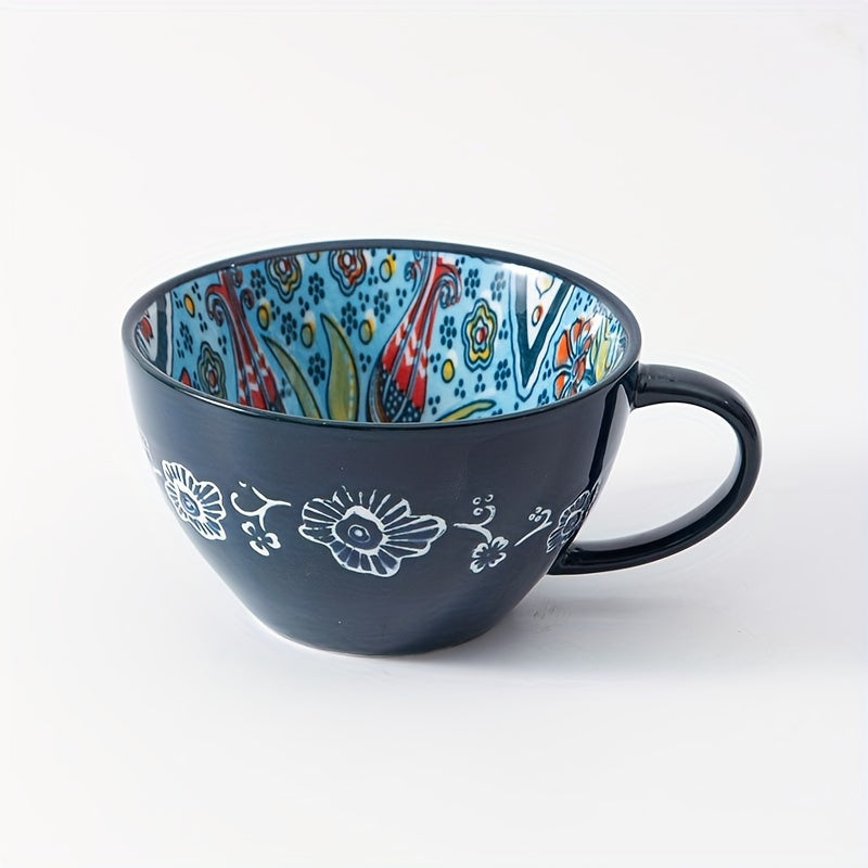 15oz Ceramic Mug with Handle for Coffee Tea Latte and Soup