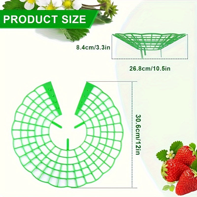 10 Green Plastic Strawberry Plant Support Cages with 3 Legs Set of 10