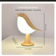 Art Deco Bird LED Table Lamp with Touch Night Light Rechargeable Lithium Battery and USB Cable in Maple Leaf Color