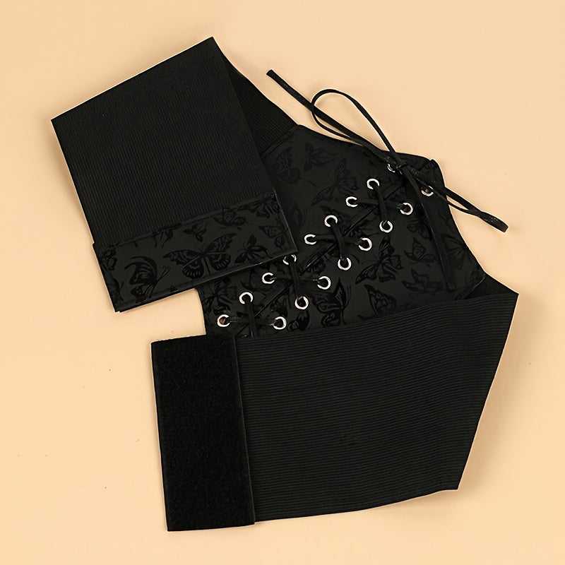 Women's Faux Leather Butterfly Belt with Elastic Waist Cinch for Daily Wear