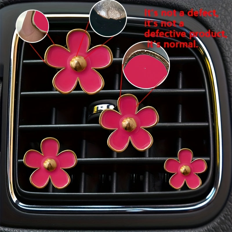 Women Small Daisy Flower Car Air Freshener Clip Set Decorative Air Outlet Accessories