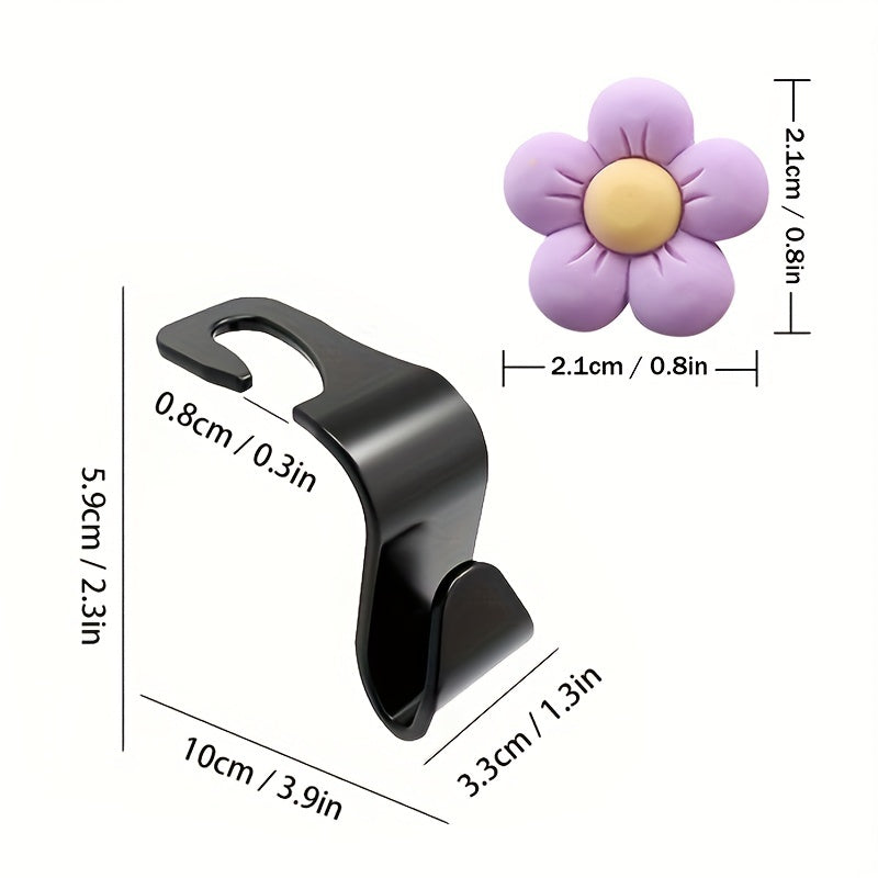 4pcs Car Hooks Multi-Function Backseat Organizer Durable ABS Bright Colors