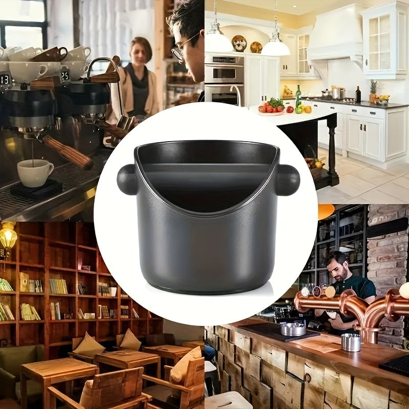 Cubo de recogida de posos de café para espresso, con barra de golpes removible y base antideslizante
