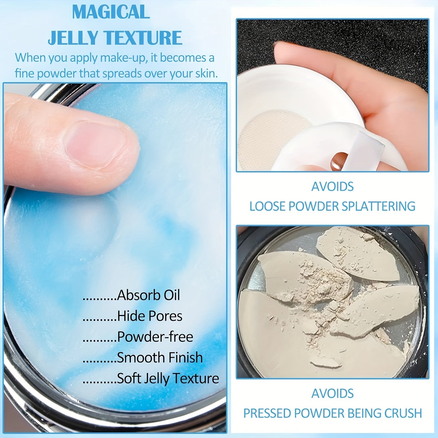 Oil Control Compact Powder with Matte Soft Jelly Texture for All Skin Types