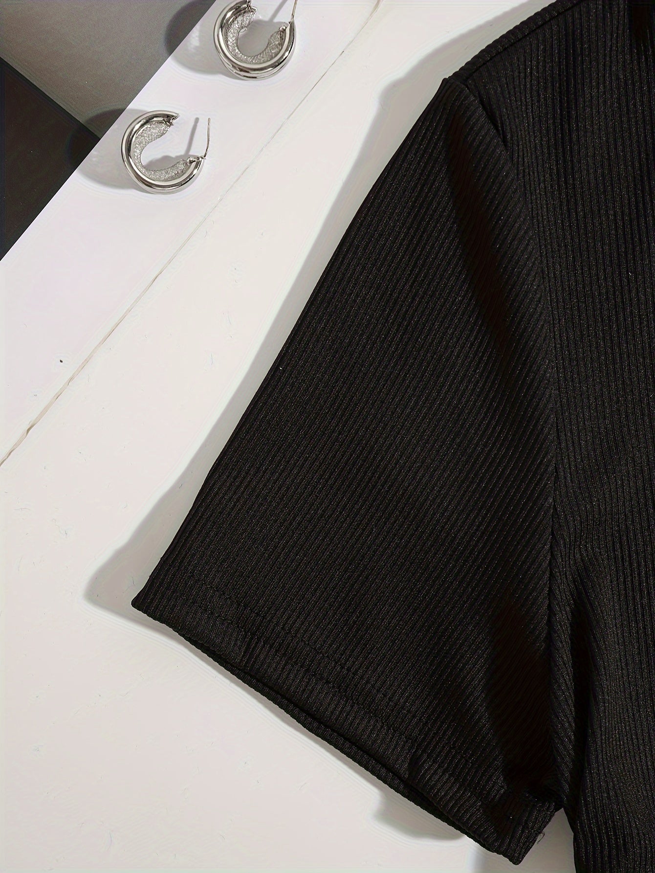 Women's Black Bodycon Dress with Ruching Short Sleeves and Flamingo Print