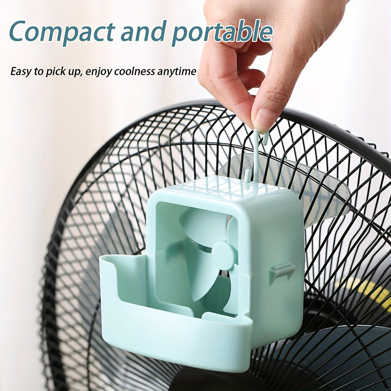 Portable Clip-On Fan Cooler with Ice and Mist Cooling Technology Battery-Free Lightweight Compact Personal Summer Fan