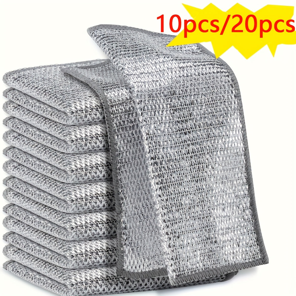 20/10pcs Metal Cleaning Cloth for Wet and Dry Kitchen and Tableware Cleaning