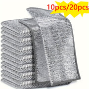 20/10pcs Metal Cleaning Cloth for Wet and Dry Kitchen and Tableware Cleaning