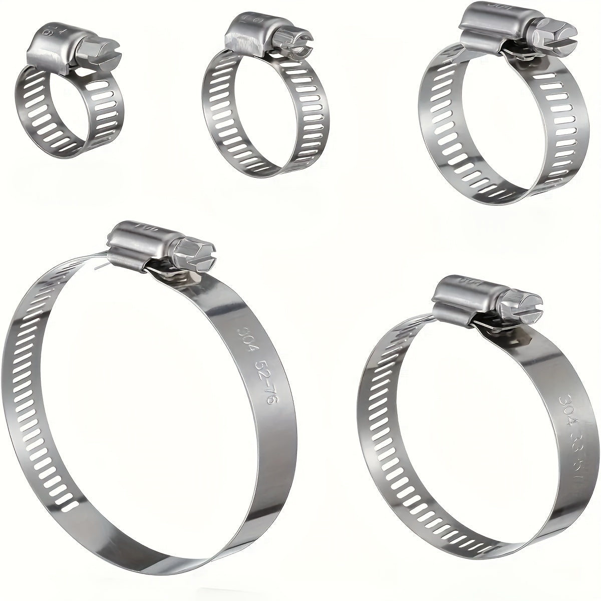 Kit de surtido de abrazaderas de manguera de acero inoxidable 10-25 piezas ajustables de tornillo sin fin para fontanería automotriz