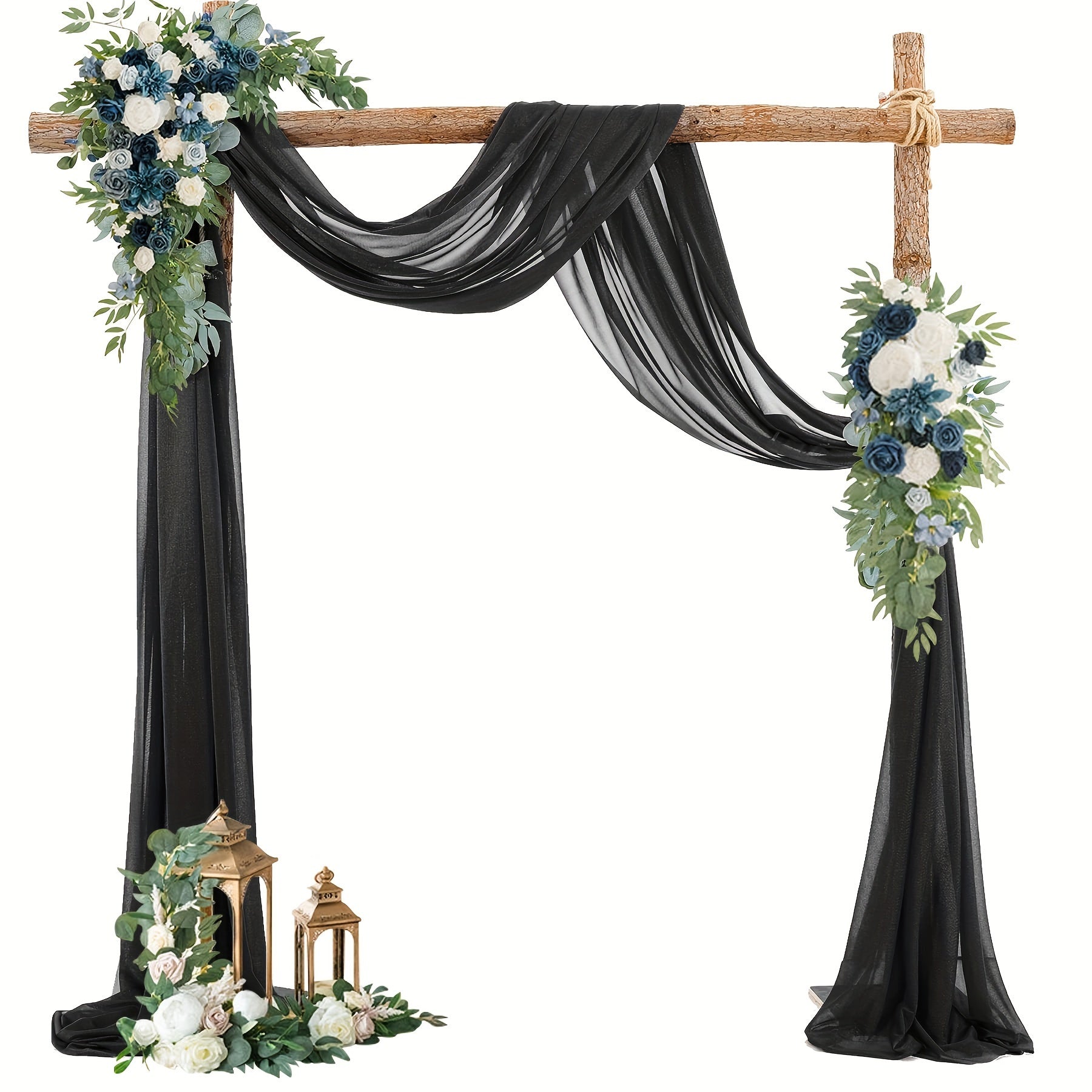 Polyester Sheer Fabric Draping Panel for Wedding Arch Backdrop Curtain Voile for Ceremony and Party Decor