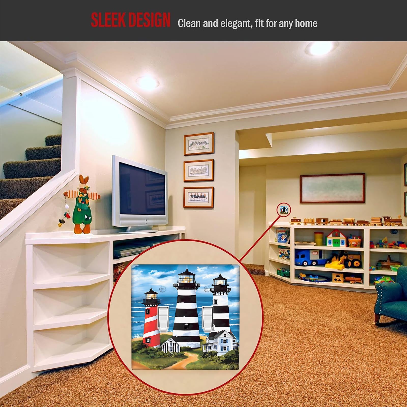 1-dona Mayoq Chiroq Kalit Qopqog'i, Ichki/Tashqi foydalanish uchun, Batareyasiz, Tozalash oson, 1Gang/2Gang kalitga mos keladi. Yotoqxona/Oshxona/Uy/Hammom bezaklari uchun ideal.