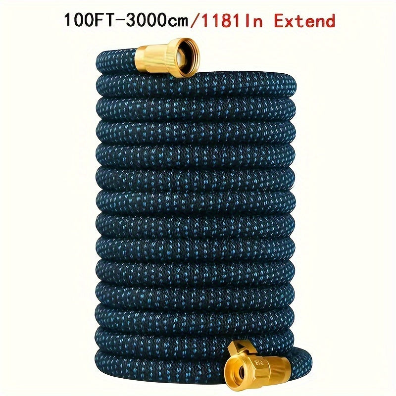 Прочный резиновый выдвижной садовый шланг для высоконапорной мойки автомобилей и орошения, с резьбой по американскому стандарту, доступный в различных длинах.