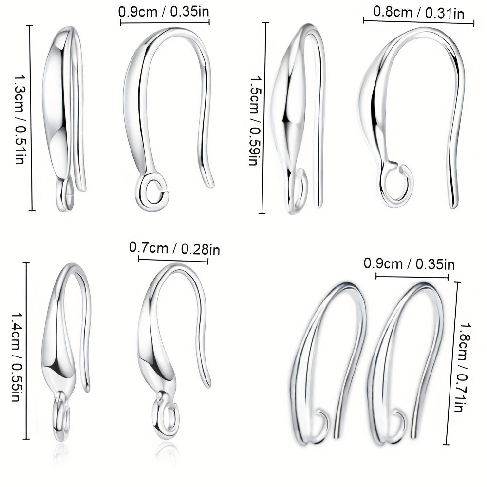 Silvery-Plated Earring Hooks Pack of 100 French Style Round Wire for DIY Jewelry Making