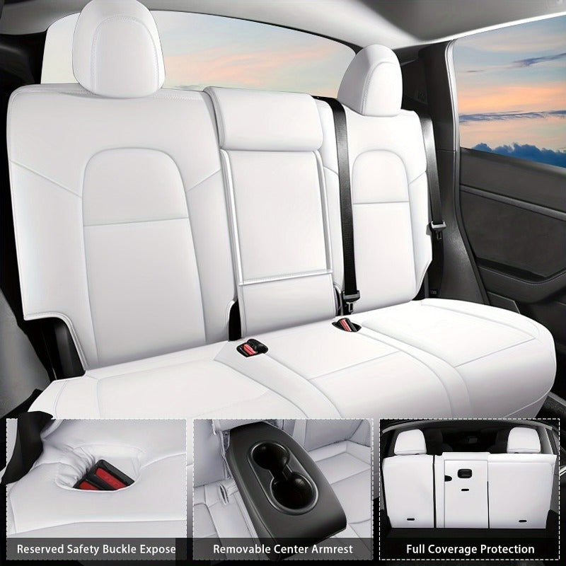 Full Car Five-Seater White Seat Cover for Model Y Custom Fit