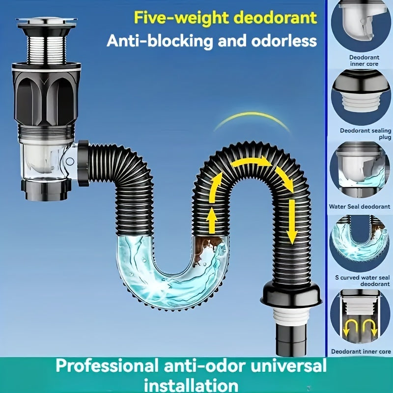 Прочная выдвижная труба для слива раковины из ПВХ и нержавеющей стали для ванной и кухни