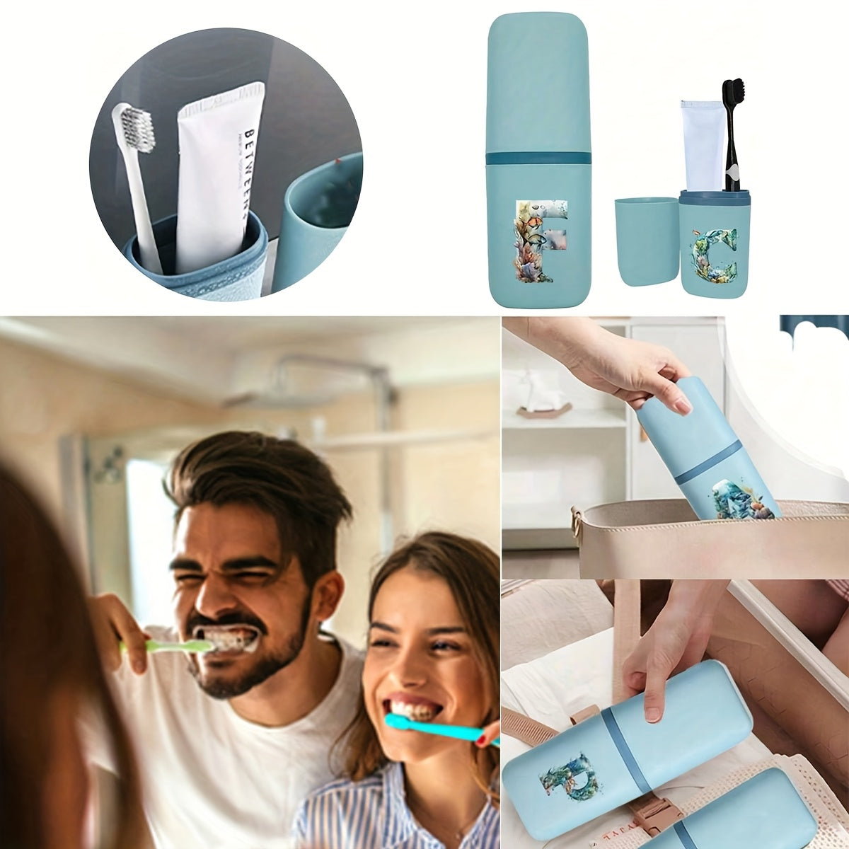 Tish cho'tkasi tutqichlari to'plami hammom aksessuarlari sayohat uchun suv o'tkazmaydigan saqlash qutisi