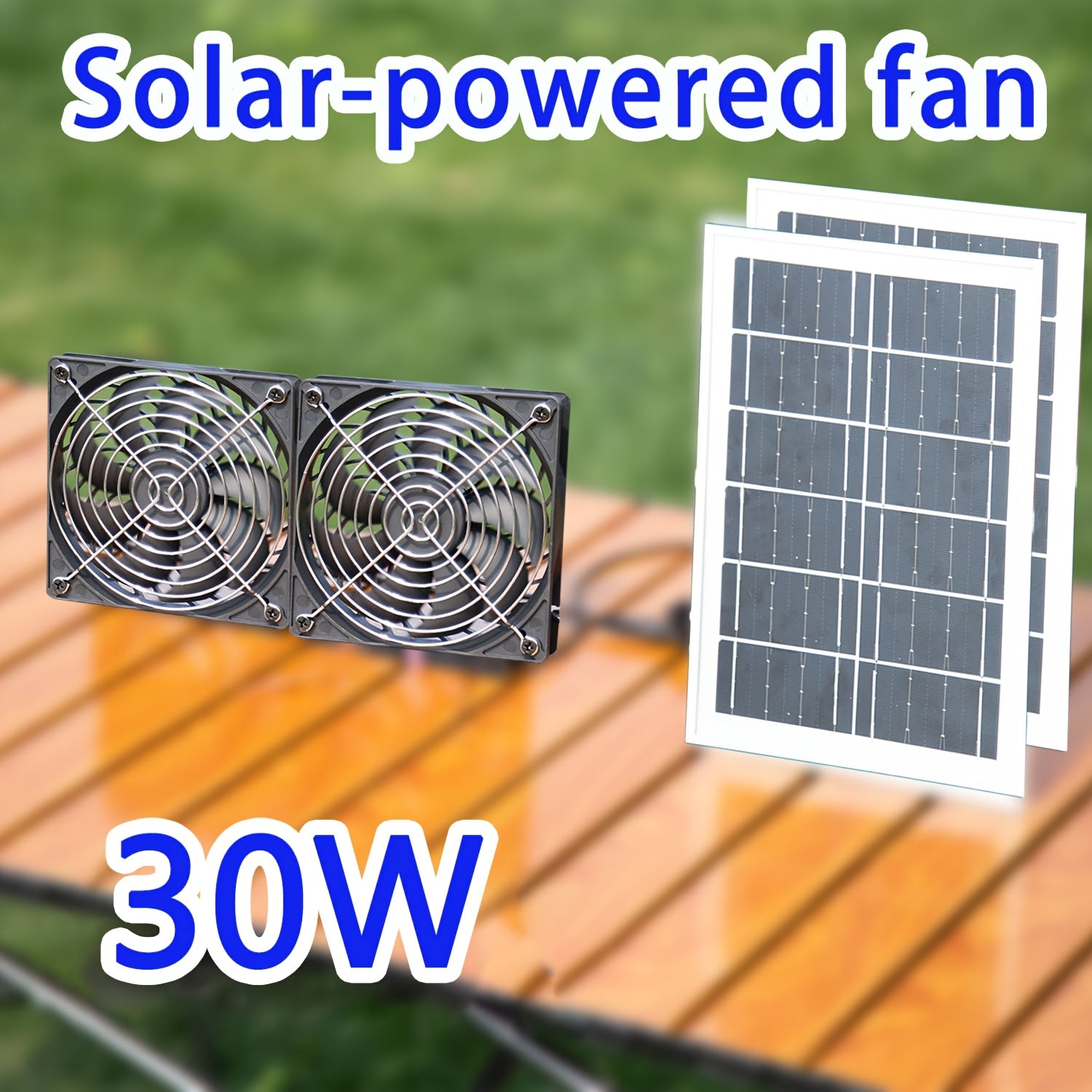 Portable Solar Panel Fan for Greenhouse and Outdoor Ventilation 30W