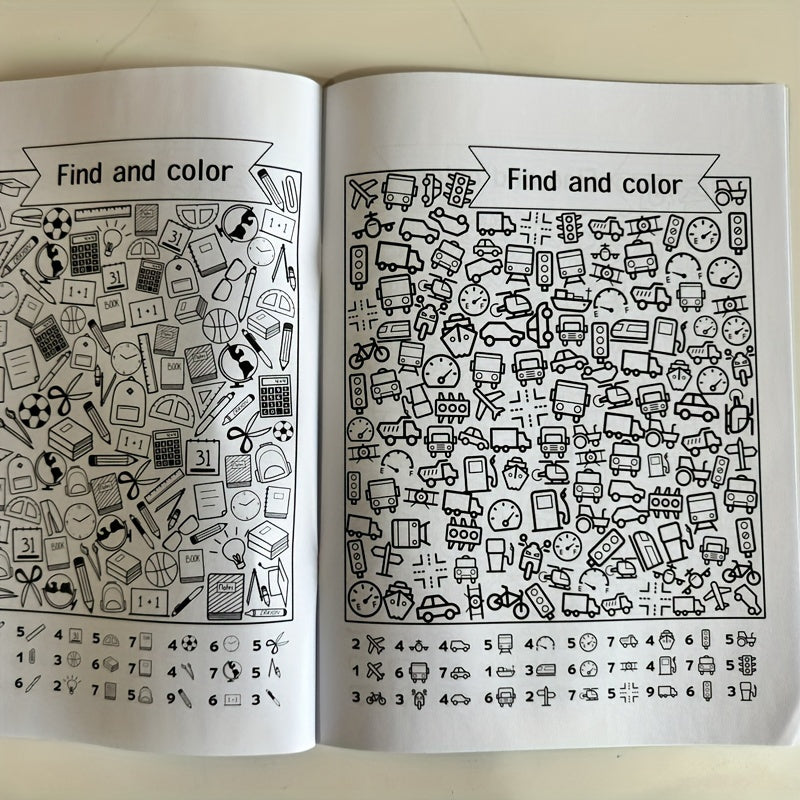 Children's Interactive Hidden Objects Book for Kids Age 3+ White Paper Educational Puzzles