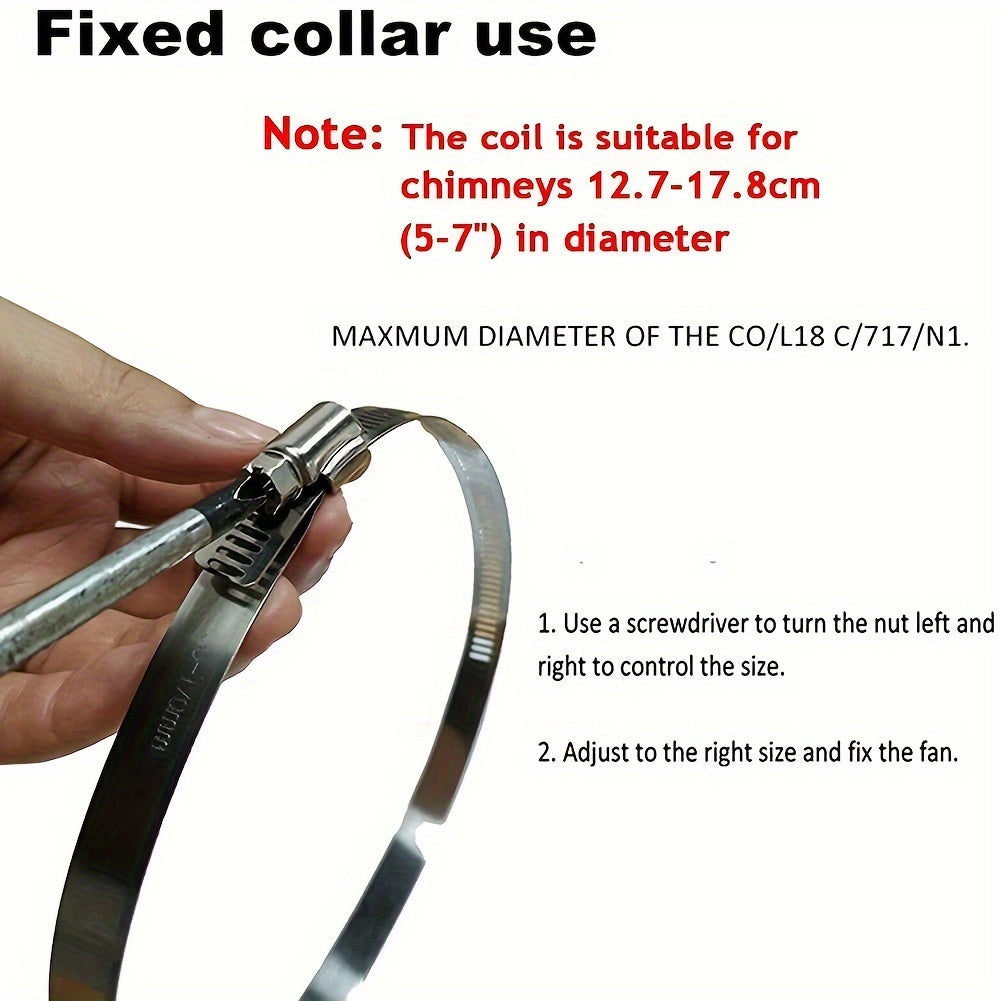 Aluminum Fireplace Fan with 6 Blades Wall-Mounted Heat-Powered Exhaust Fan for Wood Stoves